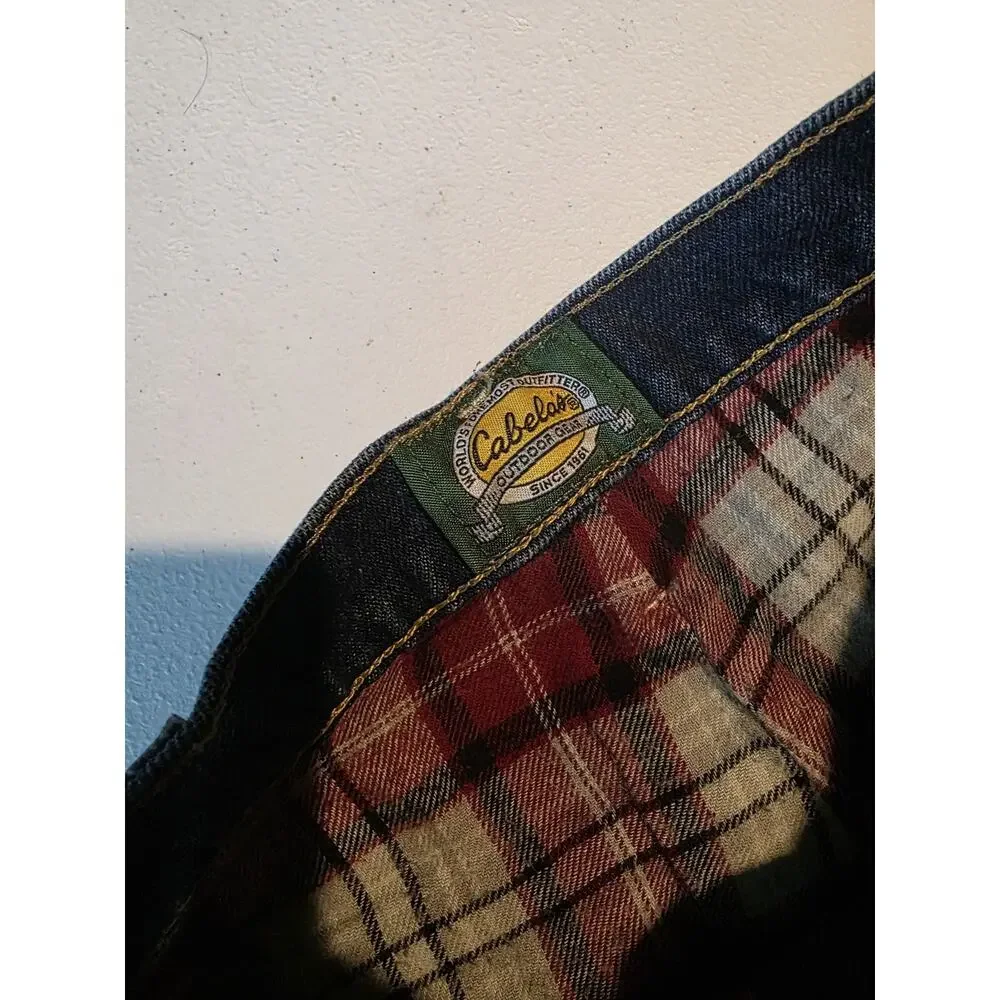 Cabelas Mens Jeans Fleece Lined Blue 30x32 Workwear